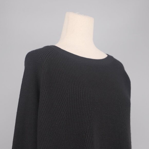 MER SEA Camden Button Back Crewneck Long Sleeve Sweater in Black OS - Picture 3 of 8